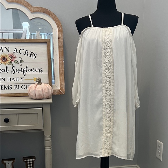 Charming Charlie White Long Sleeve Dress - Picture 1 of 5
